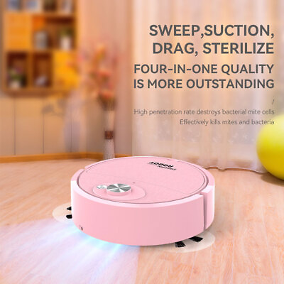 #ad 3 in 1 Robot Vacuum Cleaner Sweep And Wet Mopping Home Sweeping Cleaning Pink US $18.99