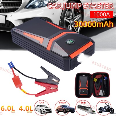 #ad #ad 30000mAh Portable Car Jump Starter Booster Jumper Box Power Bank Battery Charger $34.99