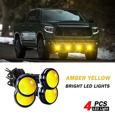 #ad 4x Amber DC 12V 9W Eagle Eye LED Daytime Running DRL Backup Light Car Rock Lamp $9.99