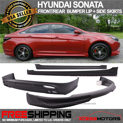 #ad Fits 11 14 Hyundai Sonata Side Skirts Front amp; Rear Bumper Lip Unpainted PP $313.99