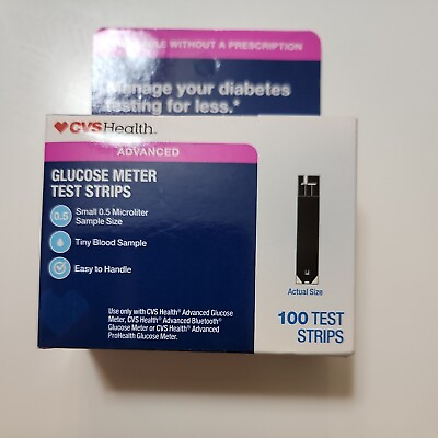 #ad #ad CVS Health Advanced Glucose Meter Test Strips 100 Exp 2024 $16.99