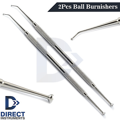 #ad 2Pcs Ball Burnisher #27 29 Egg shape Composite Dental Amalgam Filling Instrument $7.65