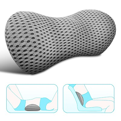 #ad Lumbar Support Pillow Memory Foam for Low Back Pain Relief Office Chair $16.99