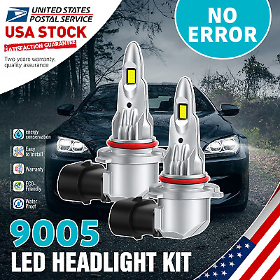 #ad 2x CANbus 9005 LED Headlight Super Bright Bulbs 20000LM High or Low Beam HB3 $17.99