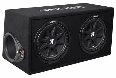 #ad KICKER 12 Inch 600 Watt Comp Dual Car Audio Loaded Subwoofer Enclosure 43DC122 $299.99