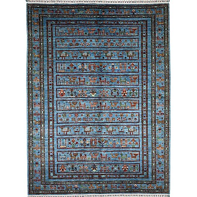 #ad Handmade 6#x27; x 8#x27; Blue Oriental Afghan Tribal Wool Area Rug $1046.25