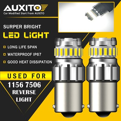 #ad 2x AUXITO 6500K 1156 LED Reverse Light BA15S Backup Bulb White Parking Lamp EAW $11.01