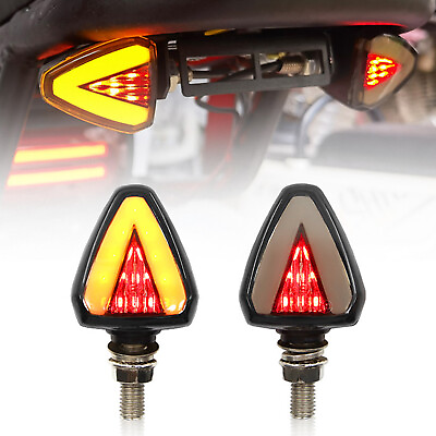 #ad 2x 12V M8 Motorcycle Arrow Turn Signal Indicator Tail Lamp Brake Light Blinker $9.99