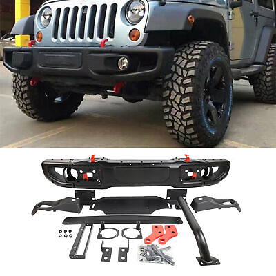 #ad Steel Front Bumper For Jeep Wrangler JK Rubicon 07 18 10th Anniversary Style DE $339.00