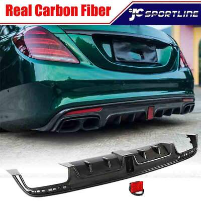 #ad Carbon Rear Bumper Diffuser Fit For Benz S Class W222 Sport S63 S65 AMG 14 17 $465.49