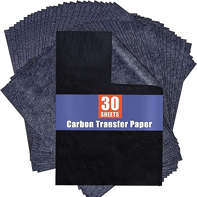 #ad Carbon Paper for Tracing Graphite Transfer Paper 30 Pcs Black Graphite P $5.99