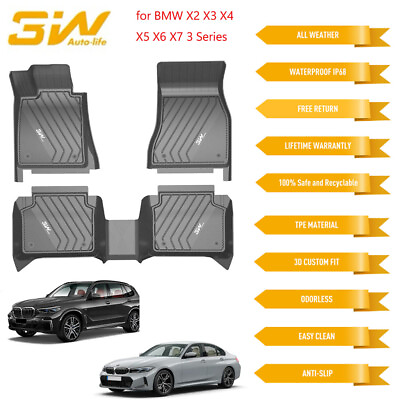 #ad Waterproof for BMW 3 Series X2 X3 X4 X5 X6 X7 TPE 3D Floor Mats Protection SET $112.79