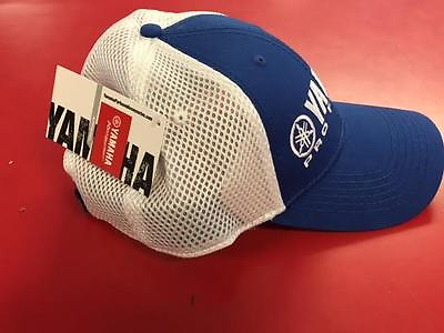 #ad #ad Yamaha Pro Fishing Hat Blue White Mesh Boating Baseball Cap Hat SAME DAY SHIP $21.99