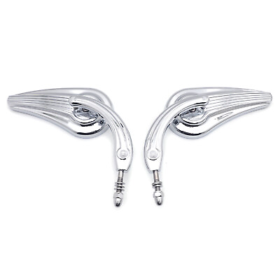 #ad Flame Side motorcycle Mirrors for 1984 2014 universal to most Harley bike chrome $28.00