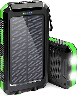 20000mAh Portable Solar Power Bank Dual USB Output External Battery Charger $14.99