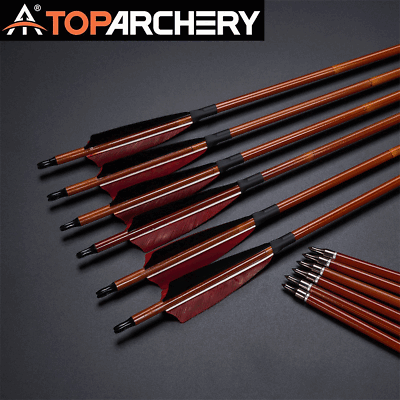 #ad #ad 6 12Pcs 30#x27;#x27; Archery Carbon Arrows Spine 500 Arrowhead 100 Grain Outdoor Shoot $25.64
