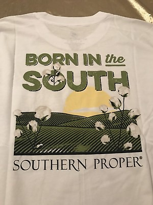 #ad #ad NWT Southern Proper Born In The South White Pocket T Shirt Long Sleeve Size XL $7.99