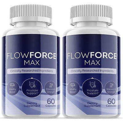 #ad Flow Force Max Vegan Male Vitality Supplement Pills OFFICIAL 2 Pack $35.95