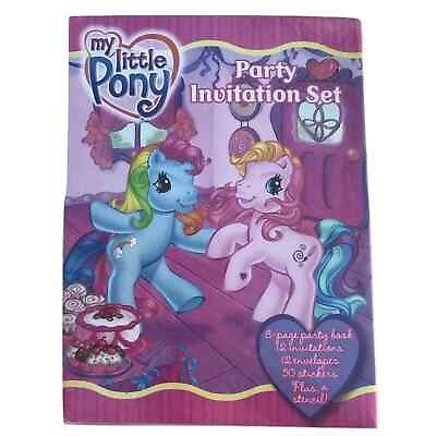 #ad My Little Pony Party Invitation Set 8 Pg Book 12 Invitations 50 Stickers Stencil $9.99