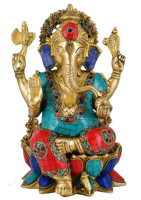 #ad Whitewhale Brass Decor India Mangalkari Ganesha Statue 12 inches $292.82