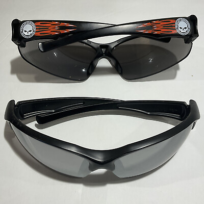 #ad #ad NEW Harley Davidson Mens Sunglasses Skull Flames Fire Mirror Smoke Lens Z87 $29.99