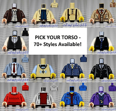 LEGO Torsos CITY Male PICK YOUR STYLE Minifigure Body Parts Vest Town B $1.99