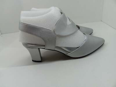 #ad Easy Street Women#x27;s Venue Dress Shoe Pump Silver Satin Gore 9 Wide Pair Of Shoe $25.08