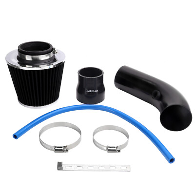 #ad Universal Car Cold Air Intake Filter Induction Pipe Power Flow Hose System Black $31.69