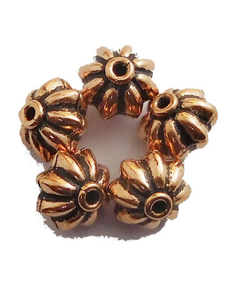 #ad 20 Pcs 10mm Rondelle Flower Bead Antique Copper Jewelry Making Bead cn 551 $5.99