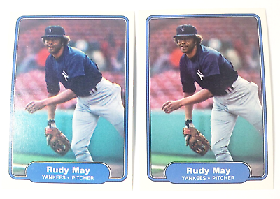 #ad 2 1982 Fleer #41 RUDY MAY Baseball Cards NEW YORK YANKEES $1.47