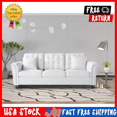 #ad Chic Sofa with Plush Cushions amp; Stylish Studs Multiple Colors 85.2quot; Flare Arm $420.33
