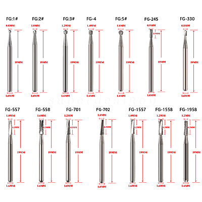 #ad 10 100pcs Dental Tungsten Carbide Bur For High Speed Handpiece 10pcs kit SA $29.00