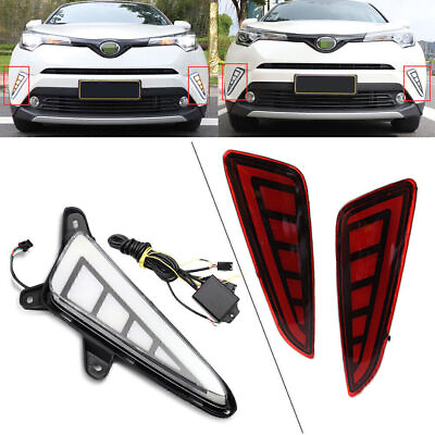 #ad LED DRL Front Daytime Running Light Driving Rear Bumper Lamp for Toyota CHR 2018 $112.74