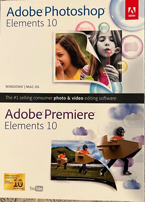 #ad Adobe Photoshop Elements 10 amp; Premiere Elements 10 Win Mac PC CD $45.00