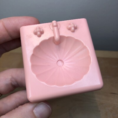 #ad Vintage Playskool Dollhouse Part: Pink Bathroom Shell Sink light discoloration $9.99