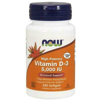 #ad Now Foods High Potency Vitamin D 3 125 mcg 5000 IU 240 Softgels $27.46