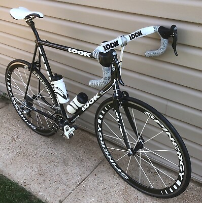 #ad LOOK 2003 Lugged Carbon Road Bike Custom Campy 62cm Black and White Record $2885.00