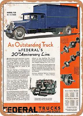 #ad METAL SIGN 1930 Federal Model T10 Truck Vintage Ad $18.66