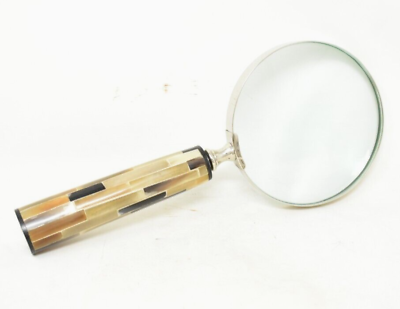 #ad Handheld 10x Glass Lens Gift 4quot;Magnifying Glass with Mother of Pearl Handle $34.10