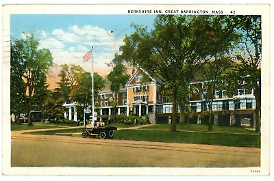 #ad #ad View Of Vintage Car At Berkshire Inn Great Barrington Massachusetts Postcard $15.40
