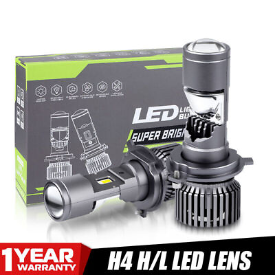 #ad H4 100W Mini Bi LED Projector Lens High Low Beam Bulb Headlight Retrofit White $31.34