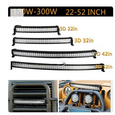 #ad Curved Led Light Bar COMBO 120W 300W Dual Row Driving Offroad Car Truck 4x4 SUV $45.99
