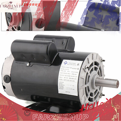#ad 5 HP 7 8quot; Shaft Single Phase Air Compressor Motor Electric Motor 3450 RPM 60Hz $179.55