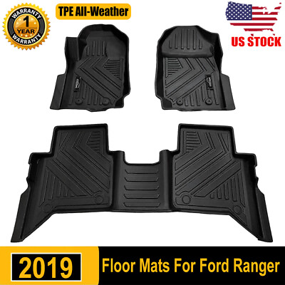 #ad Custom For Ford Ranger 2019 Car Floor Mats Waterproof Liners Foot Pads Interior $126.19