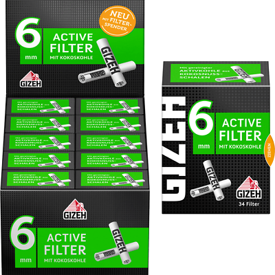 #ad #ad Gizeh Activated Carbon Filter 6 mm Ceramic Smoking Filters 10 BOXES 340 FILTERS GBP 48.99