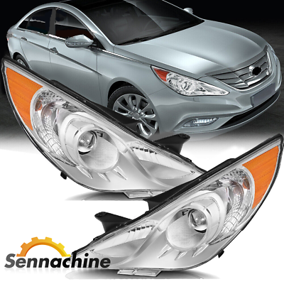 #ad For 2011 2012 2013 2014 Hyundai Sonata New Projector Headlights Chrome Housing $99.89