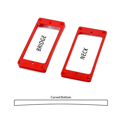 #ad 2pcs Red Guitar Humbucker Pickup Mounting Rings Double Coil Frame Curved Bottom $6.99