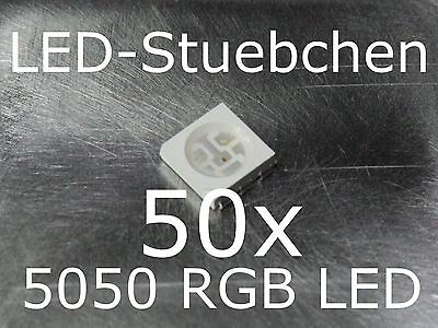 #ad 50x 5050 RGB SMD LED PLCC6 3 Chip Gurtabschnitt EUR 8.90