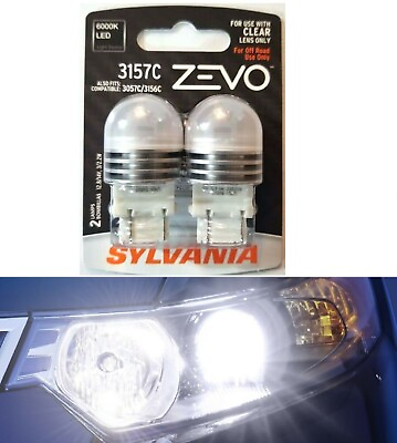 #ad Sylvania ZEVO LED Light 3156C White 6000K Two Bulb Back Up Reverse Replace OE $20.00