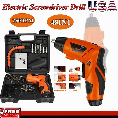#ad 48IN1 Cordless Electric Screwdriver Drill Power Tool Kit w Rechargeable Battery $22.99